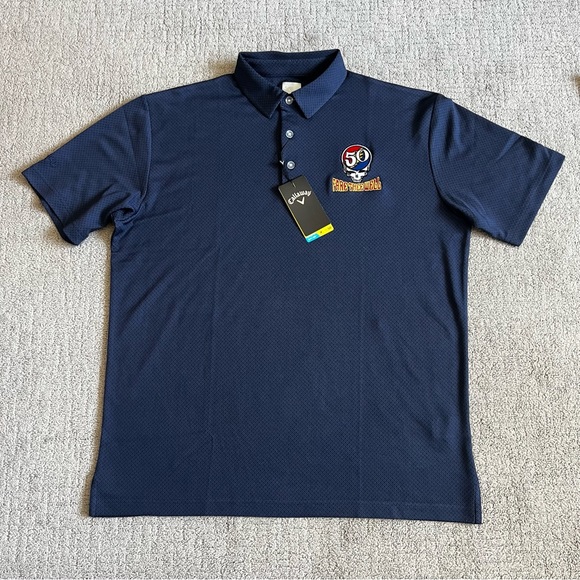 Grateful Dead x Callaway Golf Polo Shirt Sz L Fare Thee Well Steal Your Face NWT